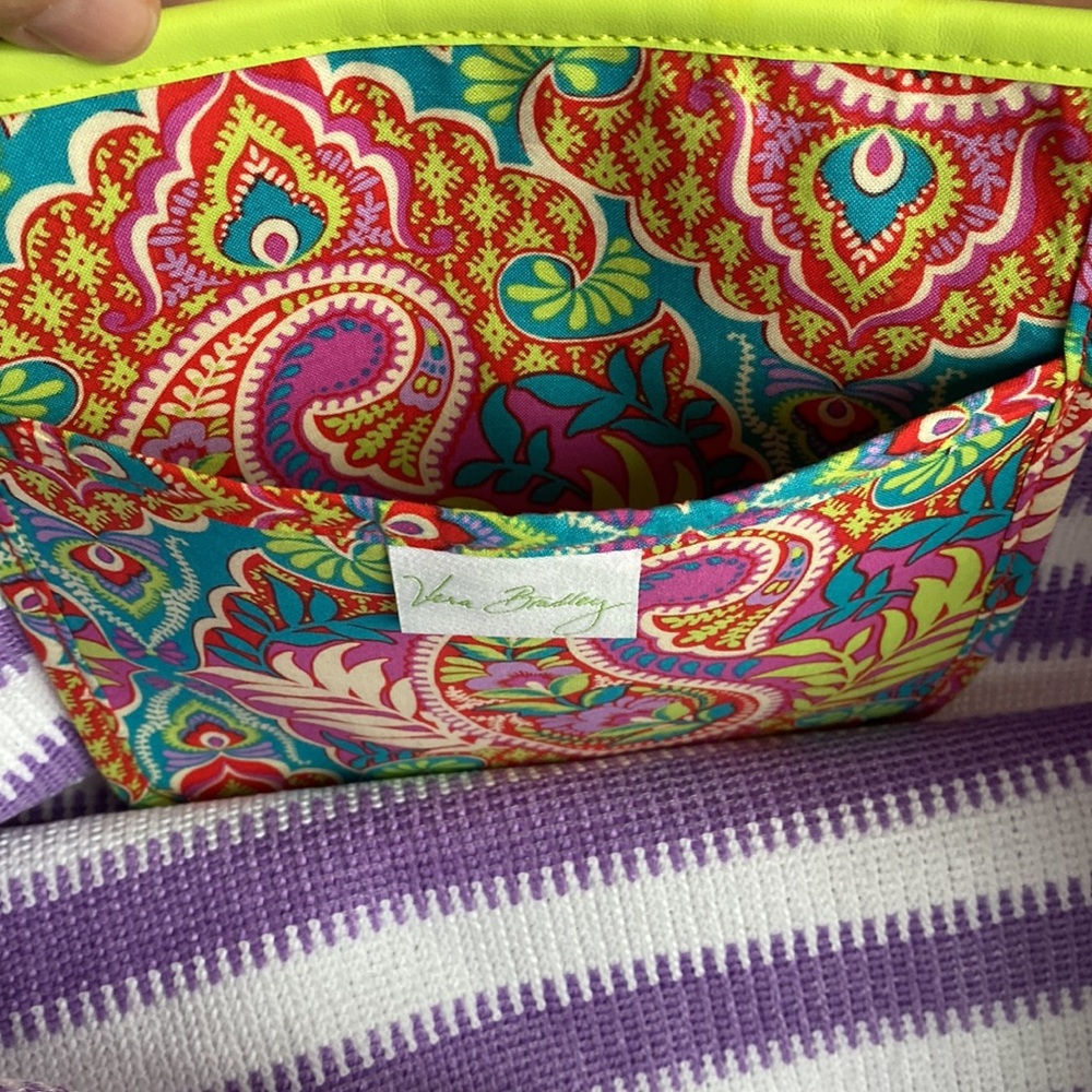Vera Bradley Striped Tote Lilac Stripe 15953-640 - Picture 10 of 12